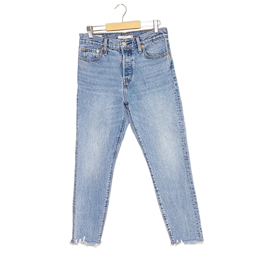 Levi’s Wedgie Icon Fit Frayed Jeans Shut Up Wash - Picture 2 of 8